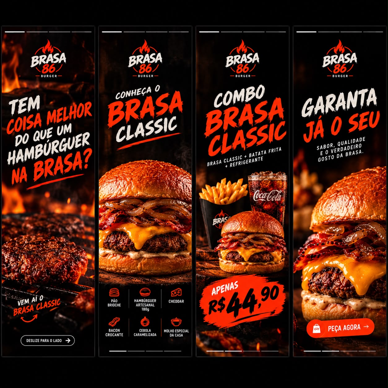 Sequência de Stories do Brasa 86